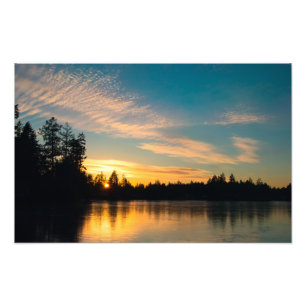 Foto Lago congelado no por do sol
