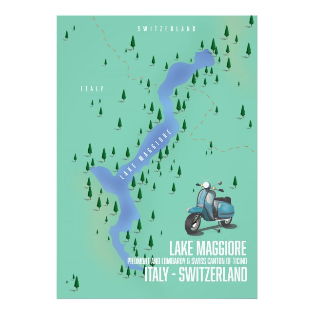 Foto Lago Maggiore Itália - mapa da Suíça (Frente)