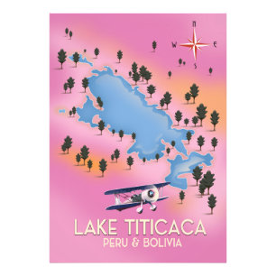 Foto Lago Titicaca, peru, Bolívia mapa de viagem arte