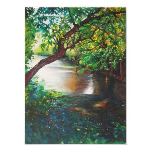 Foto Landscape Painting Michigan River Impressão de f