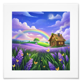 Foto Lavender Field Rainbow Cottage Dream