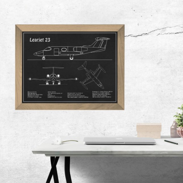Foto Learjet 23 - Desenho de Planta do Avião Planos PD (Criador carregado)