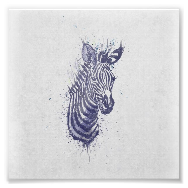 Foto Legal zebra, cor de água do animal, pintura (Frente)
