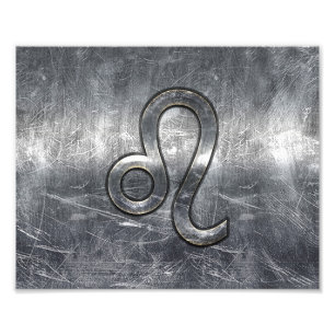 Foto Leo Zodiac Sign in Grunge Distressed Style