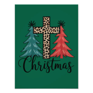 Foto Leopard Cross Christmas Trees Christian