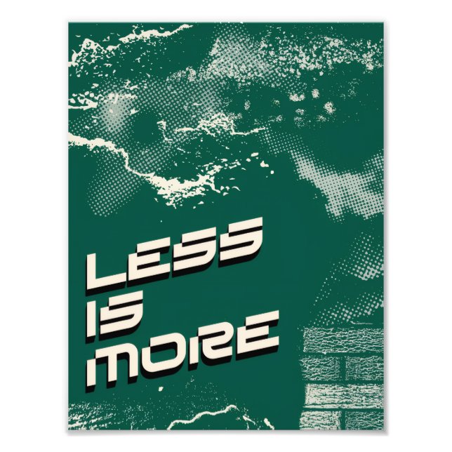 Foto Less Is More – Minimalist Green & White Poster (Frente)