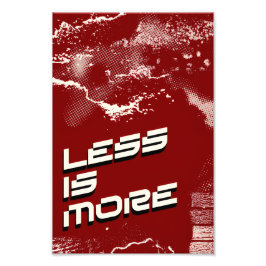 Foto Less Is More – Minimalist Red & White Poster