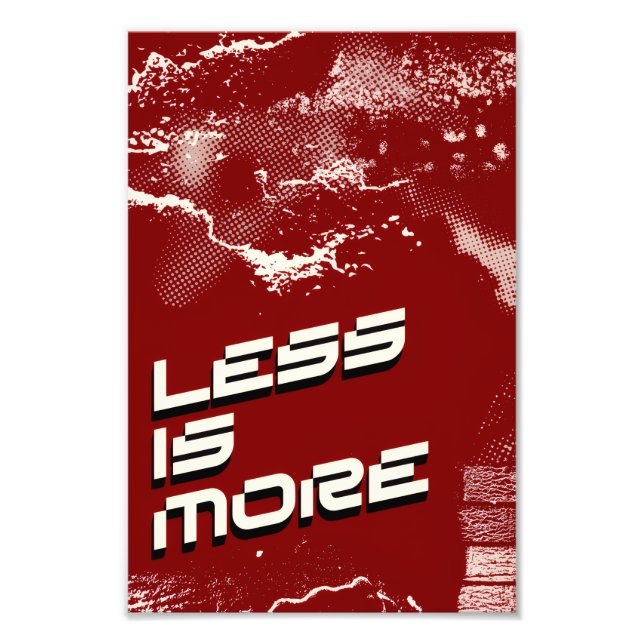 Foto Less Is More – Minimalist Red & White Poster (Frente)