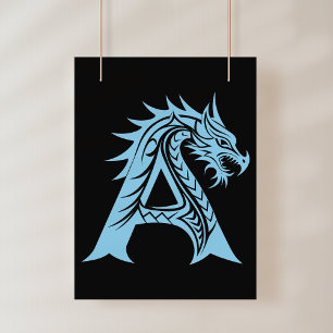 Foto Letra A Estilizada com Dragão, Alfabeto de Dragão,