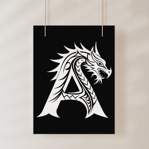 Foto Letra A Estilizada com Dragão, Alfabeto de Dragão,