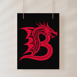 Foto Letra B Estilizada com Dragão, Alfabeto de Dragão,