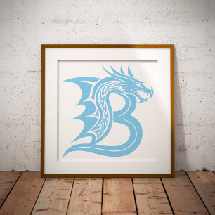 Foto Letra B Estilizada com Dragão, Alfabeto de Dragão,