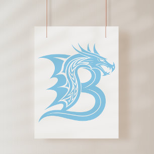 Foto Letra B Estilizada com Dragão, Alfabeto de Dragão,