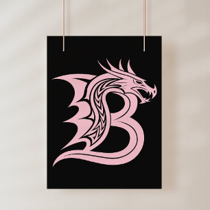 Foto Letra B Estilizada com Dragão, Alfabeto de Dragão,