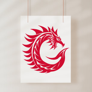 Foto Letra C Estilizada com Dragão, Alfabeto de Dragão,
