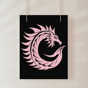 Foto Letra C Estilizada com Dragão, Alfabeto de Dragão,