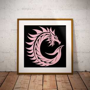 Foto Letra C Estilizada com Dragão, Alfabeto de Dragão,