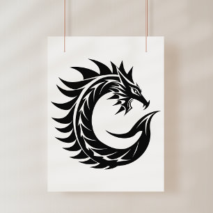 Foto Letra C Estilizada com Dragão, Alfabeto de Dragão,