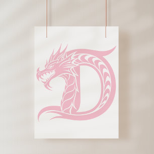 Foto Letra D Estilizada com Dragão, Alfabeto de Dragão,
