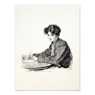 Foto Letra da escrita da mulher de Edwardian da menina