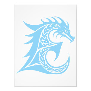 Foto Letra E Estilizada com Dragão, Alfabeto Dragão, Mo