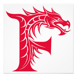 Foto Letra F Estilizada com Dragão, Alfabeto de Dragão,