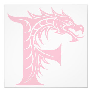 Foto Letra F Estilizada com Dragão, Alfabeto de Dragão,