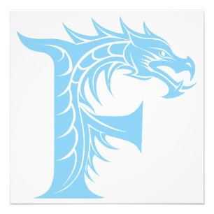 Foto Letra F Estilizada com Dragão, Alfabeto de Dragão,