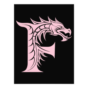 Foto Letra F Estilizada com Dragão, Alfabeto de Dragão,