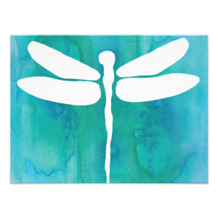 Foto Libélula Aquarela Branco Azul Água Libélulas
