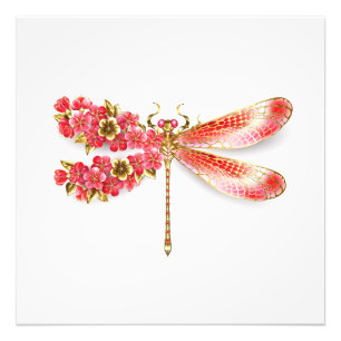 Foto Libélula flor com jóias sakura