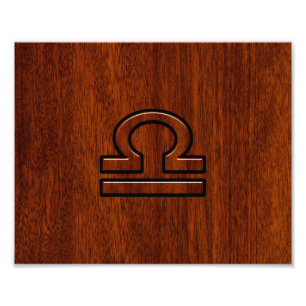 Foto Libra Zodiac Sign on Mahogany Style Print
