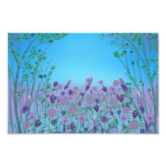 Foto Lilac meadow flower garden wall art poster
