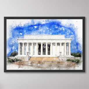 Foto Lincoln Memorial facade em aquarela