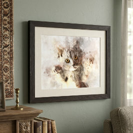 Foto Linda e bonita coloração aquosa do gatinho