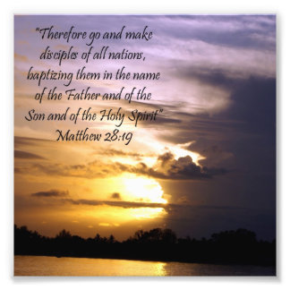 Foto Linda Escritura Sunset Verse Matthew 28:19 Impress