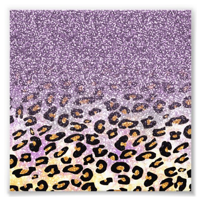 Foto Linda estampa de leopardo glitter falso roxo femin (Frente)