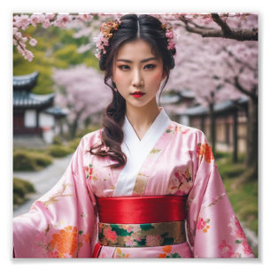 Foto Linda garota japonesa em Kimono