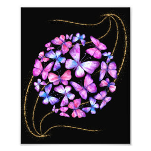 Foto Lindas Borboletas de Aquarela com Bling Dourado