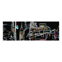 Linha do horizonte colorida em Manhattan