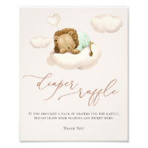 Lion Baby Cloud Balloon Sinal de Fralda Raffle
