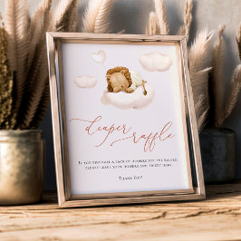 Foto Lion Baby Cloud Balloon Sinal de Fralda Raffle