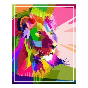 Foto Lion Colorful Pop Prismatic Art Design-62501