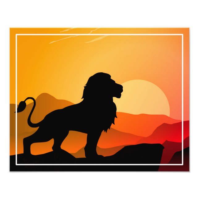 Foto Lion Sunset Silhouette Illustration-34654 (Frente)