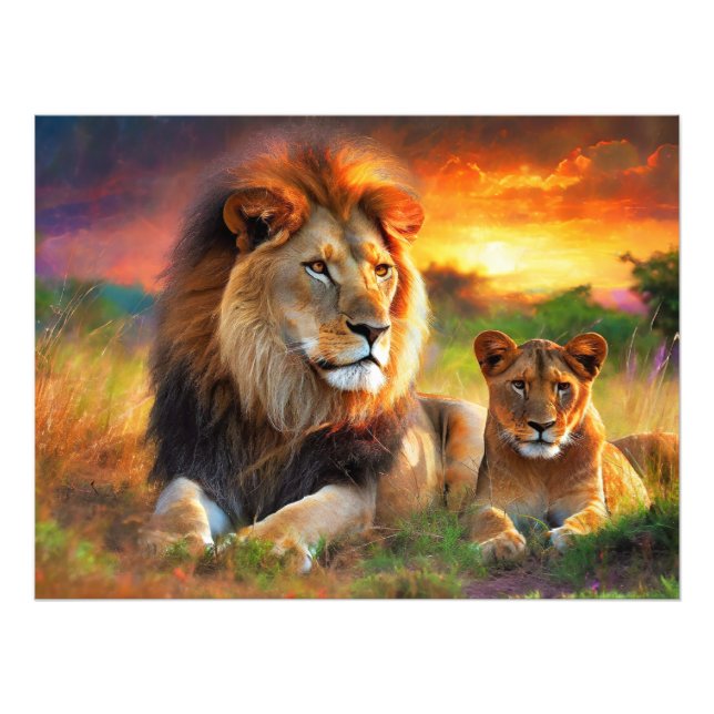 Foto Lioness with Cub (Frente)