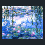 Foto Lírios de Água Rosa Monet<br><div class="desc">Um impressão de água rosa monet apresenta lindos lírios cor-de-rosa flutuando em um lago azul calmo com almofadas de lírios. Um presente de Monet excelente para fãs do impressionismo e da arte francesa. Inimpressionismo sereno na natureza com lindas flores e paisagem de lagoas cênicas.</div>