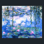 Foto Lírios de Água Rosa Monet<br><div class="desc">Foto Impressão com lindos lírios cor-de-rosa flutuando em um lago azul calmo com almofadas de lírio. Um presente de Monet excelente para fãs do impressionismo e da arte francesa. Inimpressionismo sereno na natureza com lindas flores e paisagem de lagoas cênicas.</div>