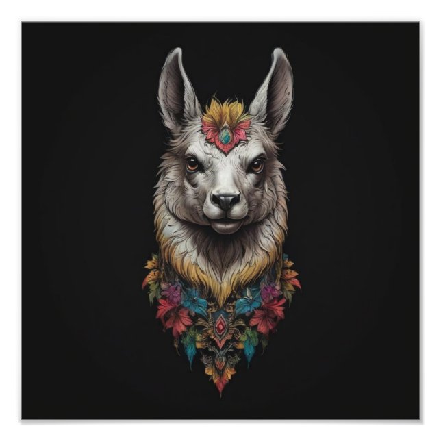 Foto Llama E Retrato Da Flor, (Frente)