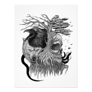 Foto Lobo e Raven com crânio