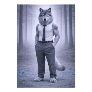 Foto Lobo em Traje Formal Minimalista – Porto da Flores